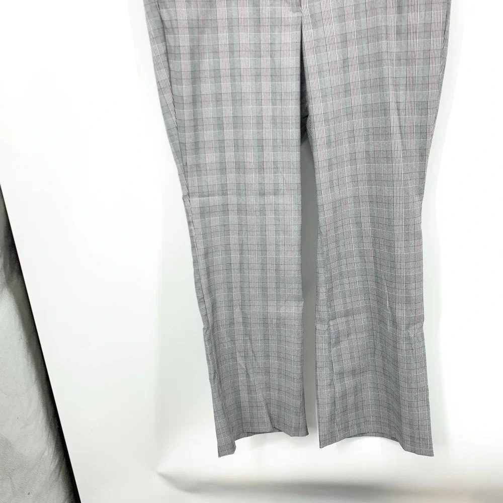 Lane Bryant Women Size 20 Pants Allie Trousers Black Maroon Red Check Straight